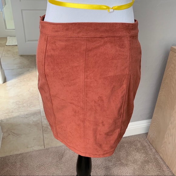 Forever 21 medium suede laced skirt burnt orange - Picture 4 of 8